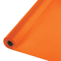 Sunkissed Orange Plastic Banquet Table Roll 100ft x 40 inch - Solid Color Party Tableware by Creative Converting