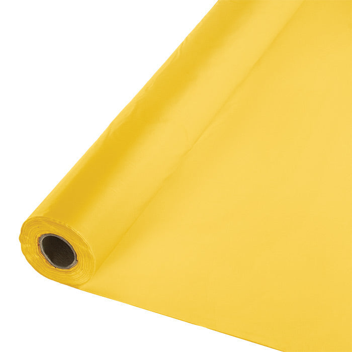 School Bus Yellow Plastic Banquet Table Roll 100ft x 40 inch - Solid Color Party Tableware by Creative Converting