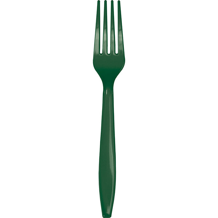 Bulk 288 pc Hunter Green Plastic Forks  - Solid Color Party Tableware by Creative Converting