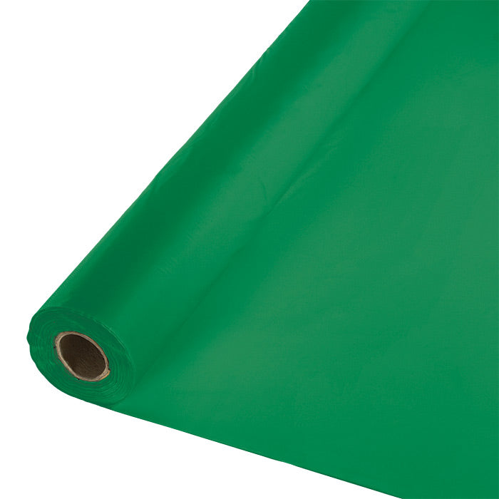 Emerald Green Plastic Banquet Table Roll 100ft x 40 inch - Solid Color Party Tableware by Creative Converting