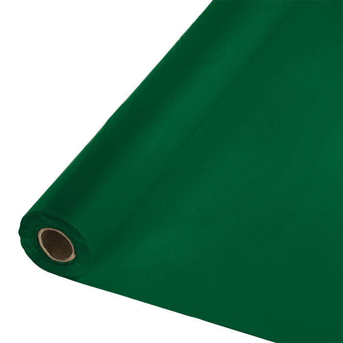 Hunter Green Plastic Banquet Table Roll 100ft x 40 inch - Solid Color Party Tableware by Creative Converting