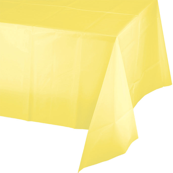 Bulk 12 pc Mimosa Plastic Table Covers 54 inch x 108 inch - Solid Color Party Tableware by Creative Converting