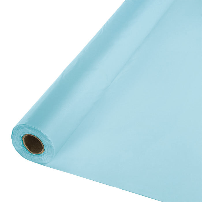 Pastel Blue Plastic Banquet Table Roll 100ft x 40 inch - Solid Color Party Tableware by Creative Converting