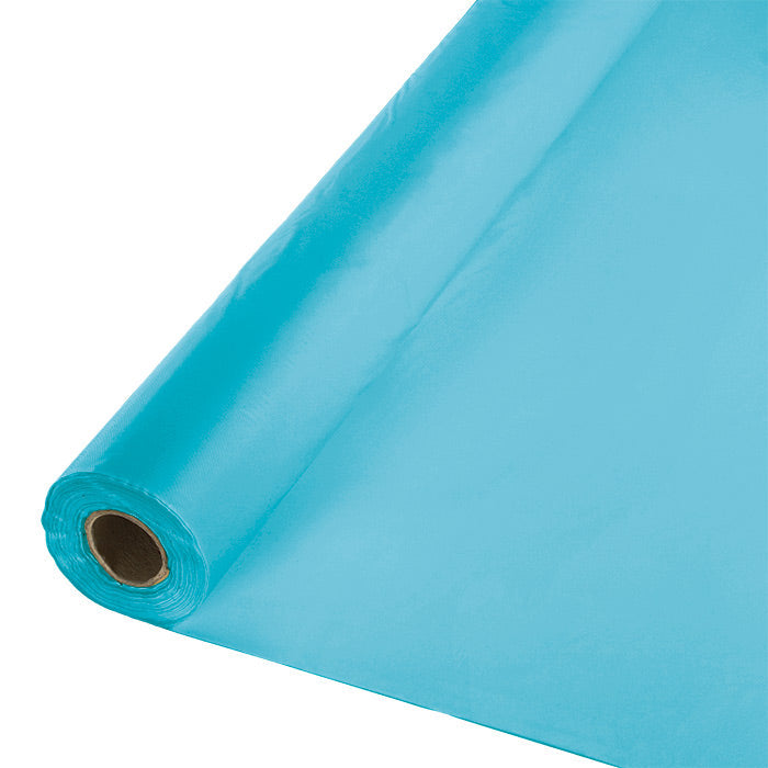 Bermuda Blue Plastic Banquet Table Roll 100ft x 40 inch - Solid Color Party Tableware by Creative Converting
