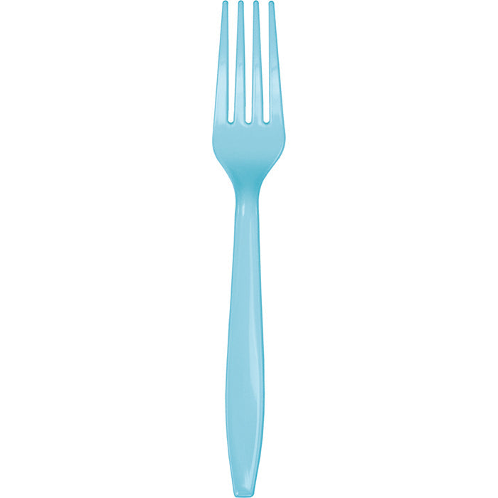 Bulk 288 pc Pastel Blue Plastic Forks  - Solid Color Party Tableware by Creative Converting