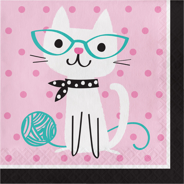 192 pc Bulk Purr-fect Cat Party Luncheon Napkins - Birthday Party Supplies by Creative Converting