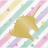 192 pc Bulk Sparkle Unicorn Beverage Napkins - Birthday Party Supplies by Creative Converting