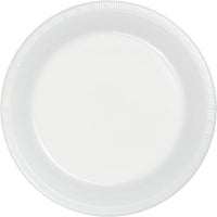 Bulk 240 pc White Plastic Banquet Plates 10.25 inch - Solid Color Party Tableware by Creative Converting