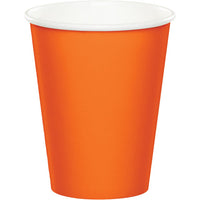 Bulk 240 pc Sunkissed Orange 9 oz Hot & Cold Cups - Solid Color Party Tableware by Creative Converting