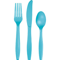 Bulk 288 pc Bermuda Blue Assorted Plastic Cutlery  - Solid Color Party Tableware by Creative Converting