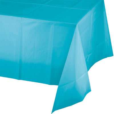 Bulk 12 pc Bermuda Blue Plastic Table Covers - Solid Color Party Tableware by Creative Converting