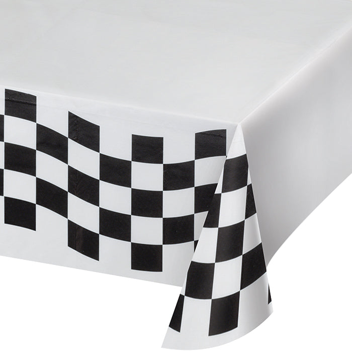 12 pc Bulk Black and White Check Paper Table Covers - Sports Party Supplies by Creative Converting