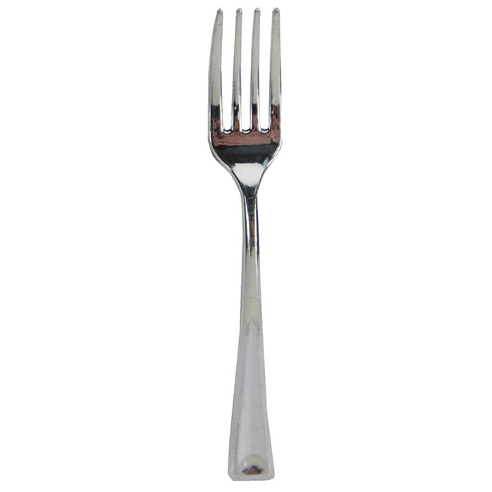 Bulk 288 pc Silver Metallic Sensations Mini Forks  - Solid Color Party Tableware by Creative Converting