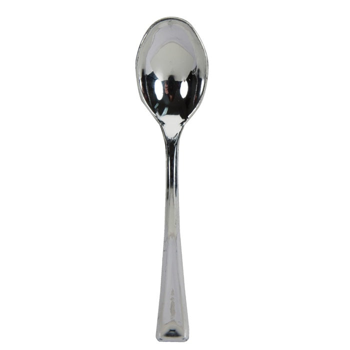 Bulk 288 pc Silver Metallic Sensations Mini Spoons  - Solid Color Party Tableware by Creative Converting
