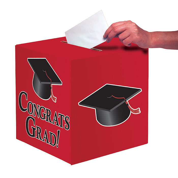 6 pc Bulk Graduation Card Boxes Red - Graduation Party Supplies by Creative Converting