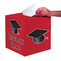 6 pc Bulk Graduation Card Boxes Red - Graduation Party Supplies by Creative Converting