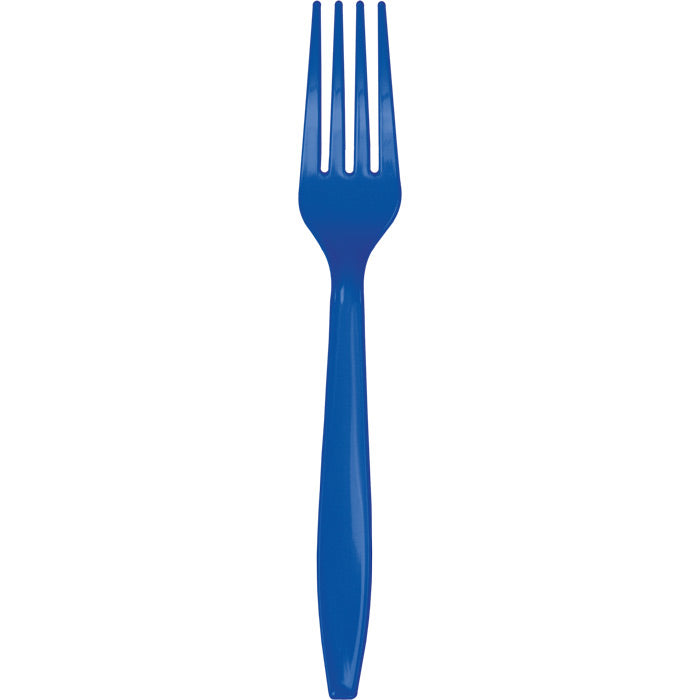 Bulk 288 pc Cobalt Blue Plastic Forks  - Solid Color Party Tableware by Creative Converting