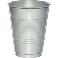 Bulk 240 pc Shimmering Silver 16 oz Plastic Cups - Solid Color Party Tableware by Creative Converting