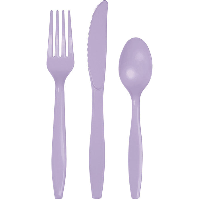 Bulk 288 pc Luscious Lavender Assorted Plastic Cutlery  - Solid Color Party Tableware by Creative Converting