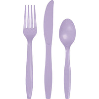 Bulk 288 pc Luscious Lavender Assorted Plastic Cutlery  - Solid Color Party Tableware by Creative Converting