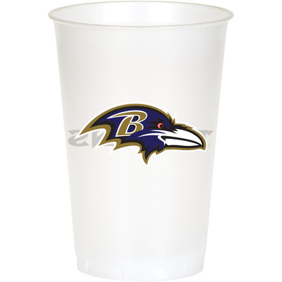 96/Case Bulk Baltimore Ravens 20 oz Plastic Cups