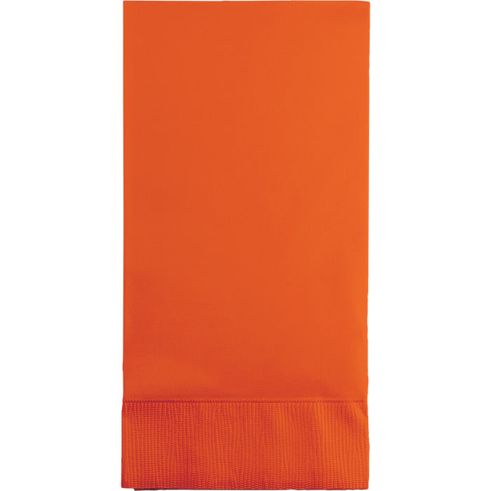 Bulk 192 pc Sunkissed Orange 3 Ply Guest Towels  - Solid Color Party Tableware by Creative Converting
