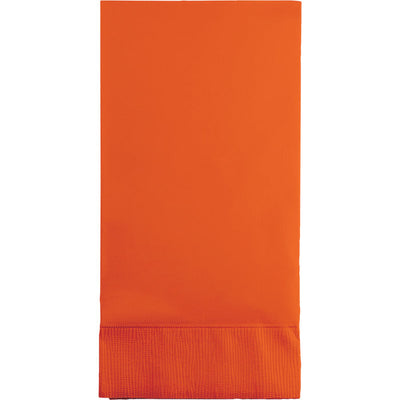 Bulk 192 pc Sunkissed Orange 3 Ply Guest Towels  - Solid Color Party Tableware by Creative Converting