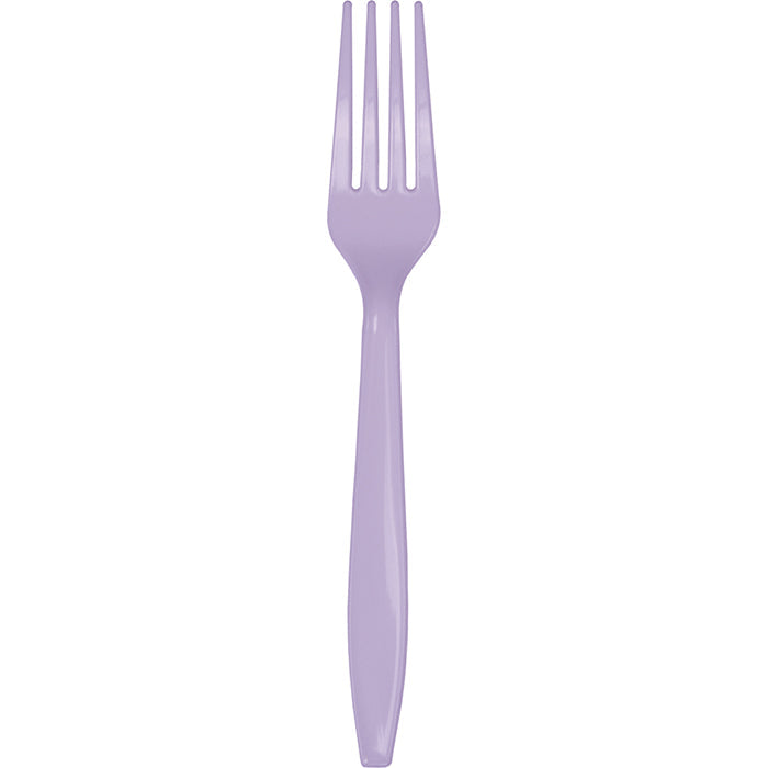 Bulk 288 pc Luscious Lavender Plastic Forks  - Solid Color Party Tableware by Creative Converting