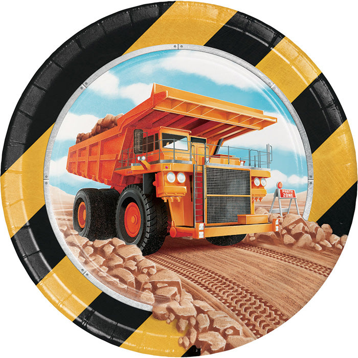 96 pc Bulk Big Dig Construction Dessert Plates - Birthday Party Supplies by Creative Converting