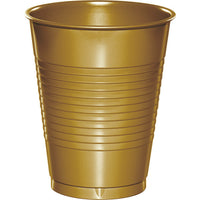 Bulk 240 pc Glittering Gold 16 oz Plastic Cups - Solid Color Party Tableware by Creative Converting