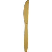 Bulk 288 pc Glittering Gold Plastic Knives  - Solid Color Party Tableware by Creative Converting