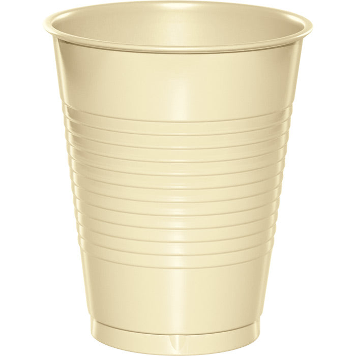 Bulk 240 pc Ivory 16 oz Plastic Cups - Solid Color Party Tableware by Creative Converting