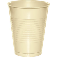 Bulk 240 pc Ivory 16 oz Plastic Cups - Solid Color Party Tableware by Creative Converting