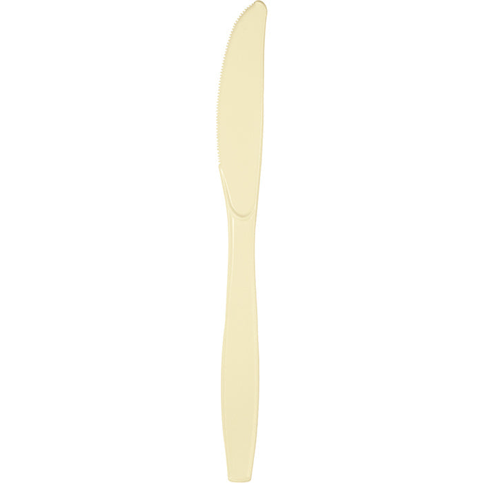 Bulk 288 pc Ivory Plastic Knives  - Solid Color Party Tableware by Creative Converting