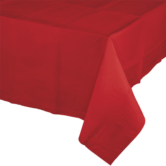 Bulk 6 pc Classic Red Paper Table Covers 54" x 108" - Solid Color Party Tableware by Creative Converting