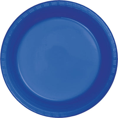 Bulk 240 pc Cobalt Blue 6.75 inch Plastic Dessert Plates - Solid Color Party Tableware by Creative Converting