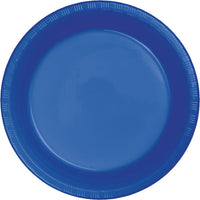 Bulk 240 pc Cobalt Blue Plastic Banquet Plates 10.25 inch - Solid Color Party Tableware by Creative Converting
