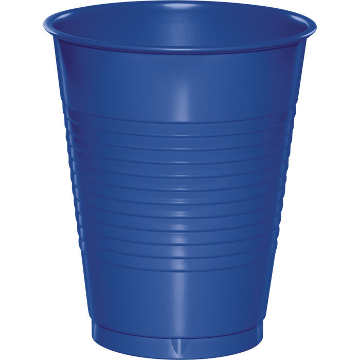 Bulk 240 pc Cobalt Blue 16 oz Plastic Cups - Solid Color Party Tableware by Creative Converting