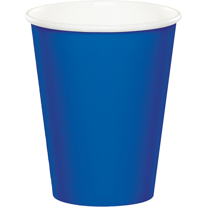 Bulk 96 pc Cobalt Blue Value Friendly 9 oz Hot & Cold Cups - Solid Color Party Tableware by Creative Converting