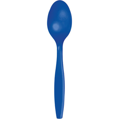 Bulk 288 pc Cobalt Blue Plastic Spoons  - Solid Color Party Tableware by Creative Converting