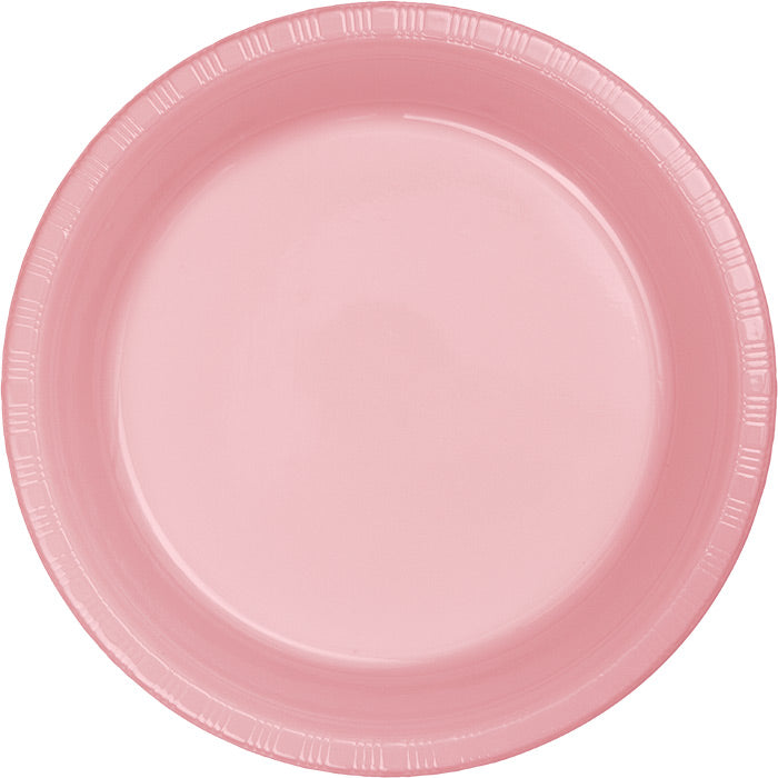 Bulk 240 pc Classic Pink 6.75 inch Plastic Dessert Plates - Solid Color Party Tableware by Creative Converting