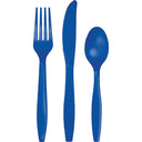 Bulk 216 pc Cobalt Blue Value Friendly Assorted Plastic Cutlery  - Solid Color Party Tableware by Creative Converting