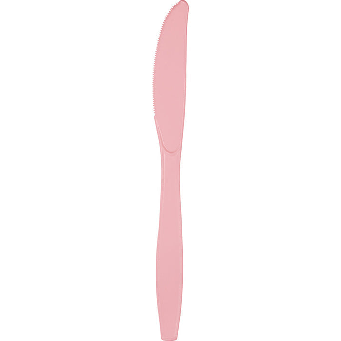 Bulk 288 pc Classic Pink Plastic Knives  - Solid Color Party Tableware by Creative Converting