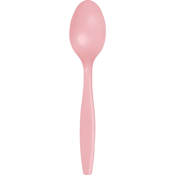 Bulk 288 pc Classic Pink Plastic Spoons  - Solid Color Party Tableware by Creative Converting