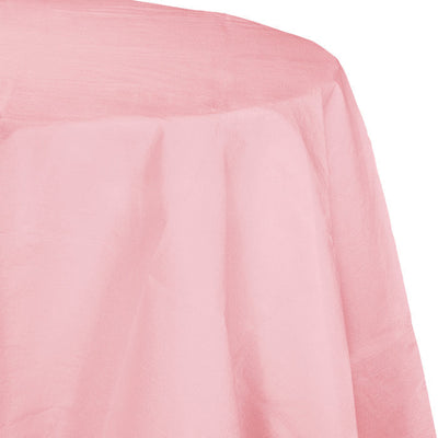 Bulk 12 pc Classic Pink Round Paper Table Covers 82 inch 82 inch - Solid Color Party Tableware by Creative Converting