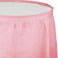 Bulk 6 pc Classic Pink Plastic Tableskirt 29 inch x 14 ft - Solid Color Party Tableware by Creative Converting