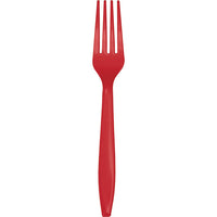 Bulk 288 pc Classic Red Plastic Forks  - Solid Color Party Tableware by Creative Converting