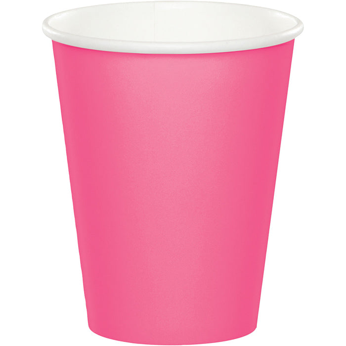 Bulk 96 pc Candy Pink Value Friendly 9 oz Hot & Cold Cups - Solid Color Party Tableware by Creative Converting