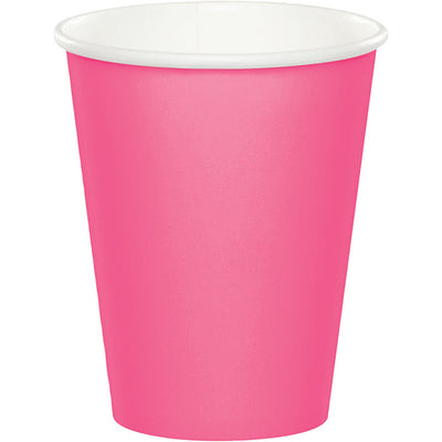 Bulk 96 pc Candy Pink Value Friendly 9 oz Hot & Cold Cups - Solid Color Party Tableware by Creative Converting