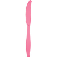 Bulk 288 pc Candy Pink Plastic Knives  - Solid Color Party Tableware by Creative Converting